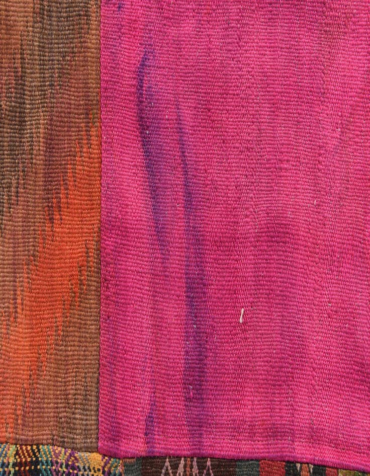 Detail image of 6' 6 x 9' 9  Hand Woven Kilim Patchwork Wool Rug