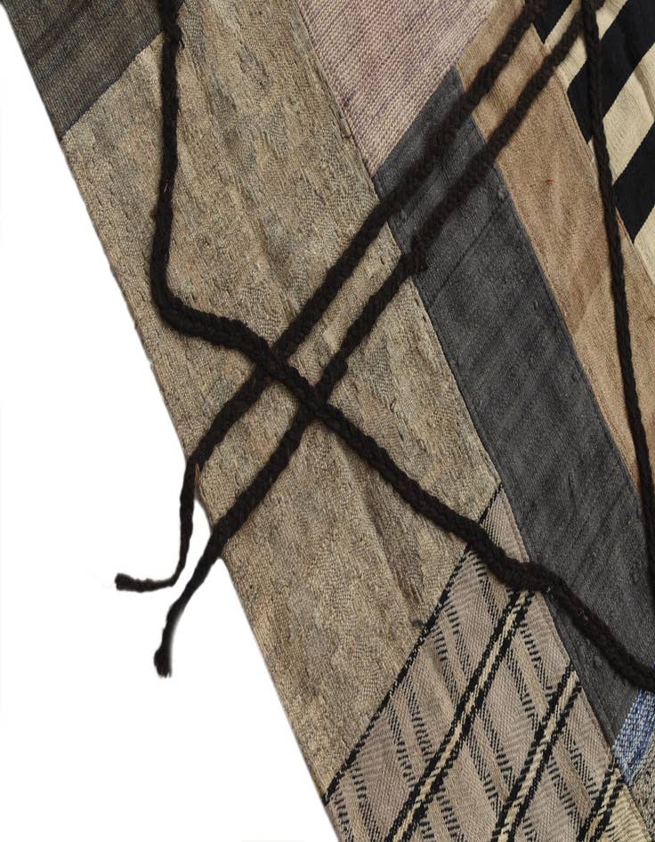 Detail image of 5' 3 x 8'  Hand Woven Kilim Patchwork Wool Rug