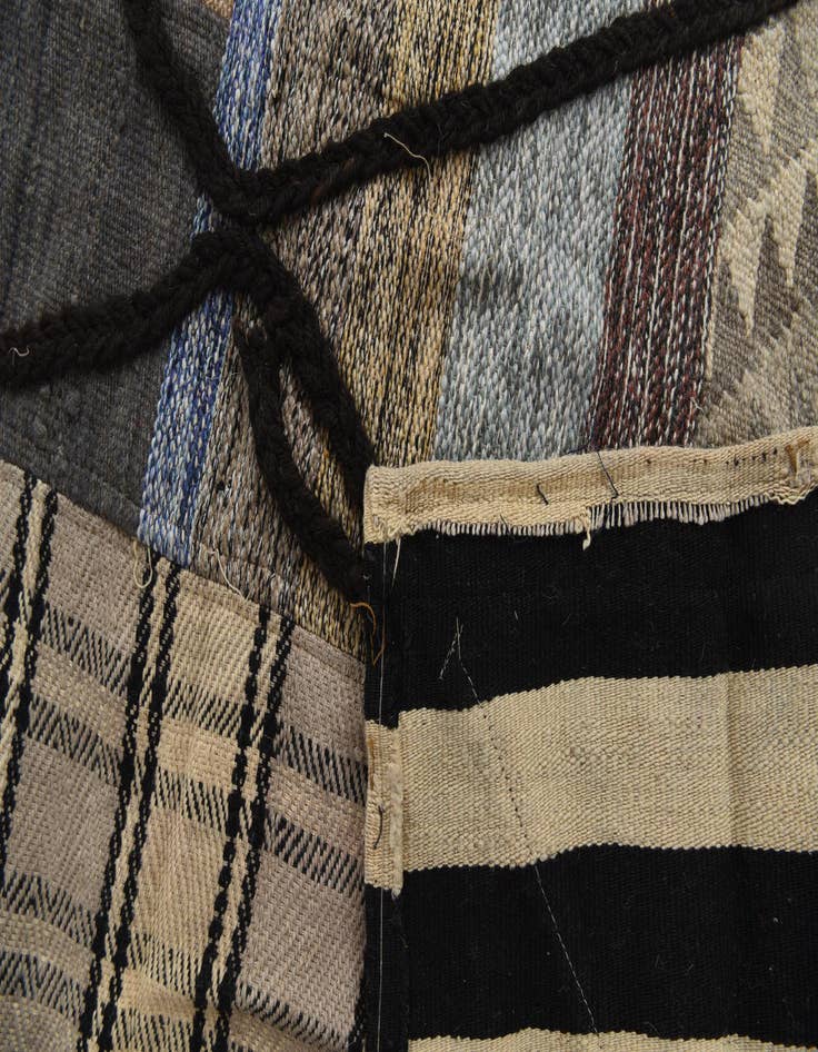 Detail image of 5' 3 x 8'  Hand Woven Kilim Patchwork Wool Rug