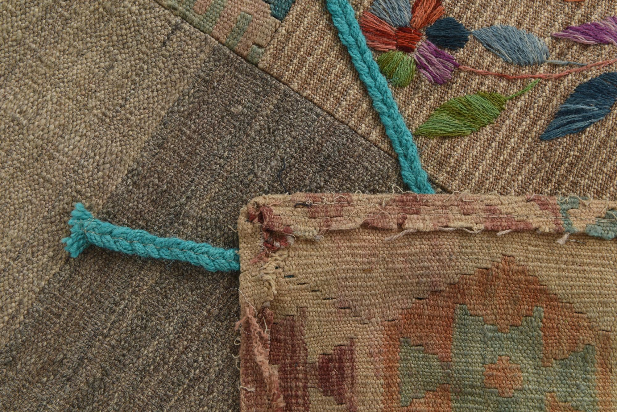 7' x 8' 4 Hand Woven Kilim Patchwork Wool Rug