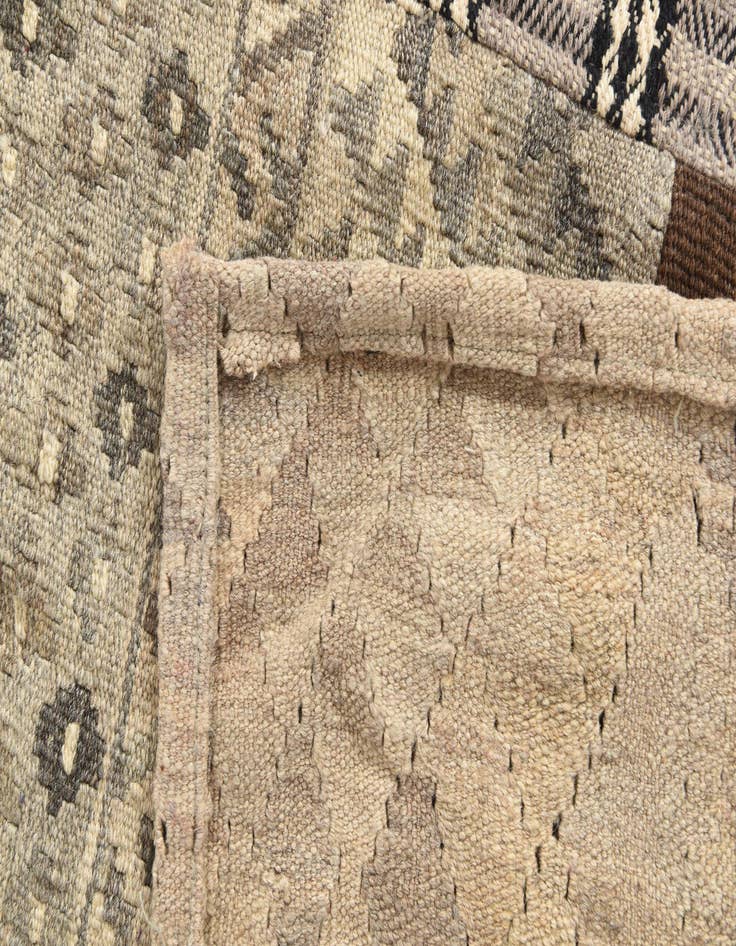 Detail image of 6' 5 x 9' 6  Hand Woven Kilim Patchwork Wool Rug