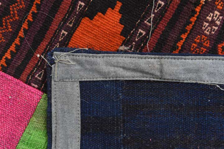 6' 8 x 9' 8 Hand Woven Kilim Patchwork Wool Rug
