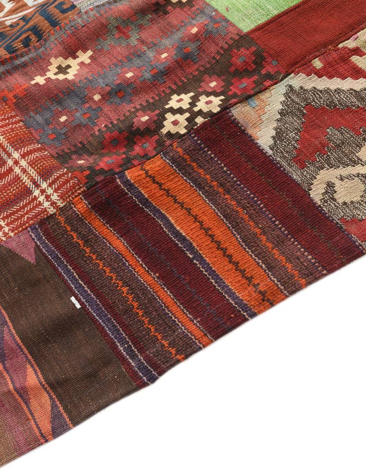 Detail image of 6' 8 x 9' 10  Hand Woven Kilim Patchwork Wool Rug