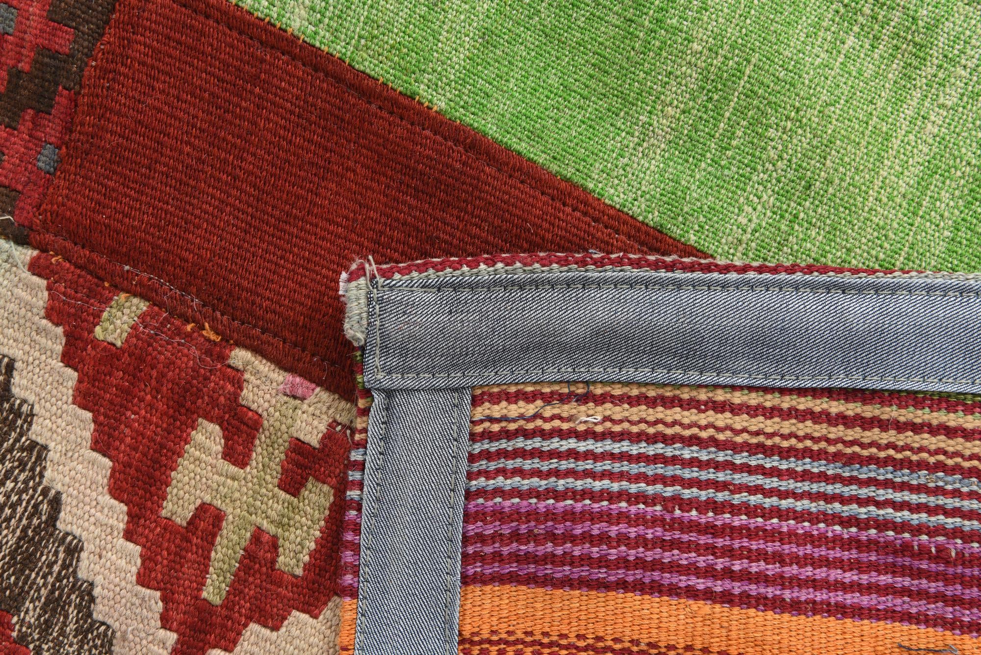 6' 8 x 9' 10 Hand Woven Kilim Patchwork Wool Rug
