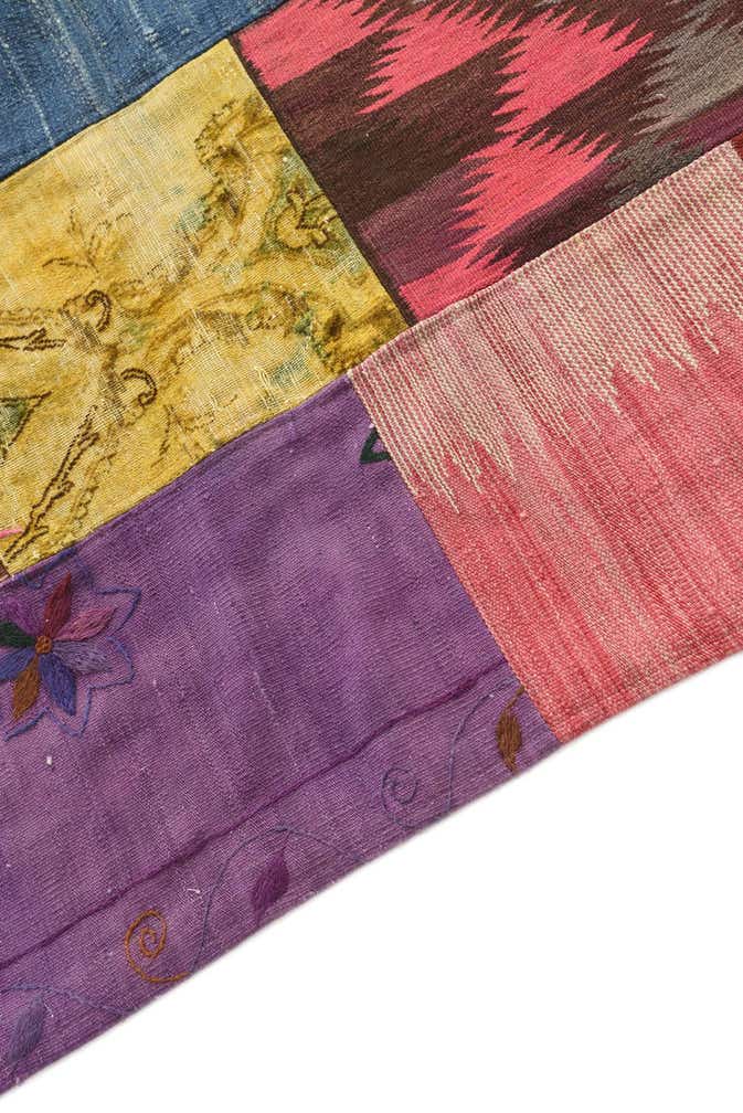 6' 8 x 9' 9 Hand Woven Kilim Patchwork Wool Rug
