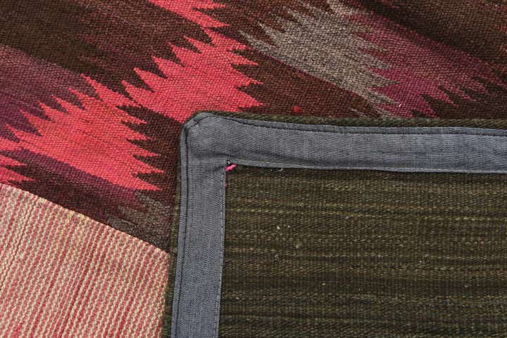 6' 8 x 9' 9 Hand Woven Kilim Patchwork Wool Rug