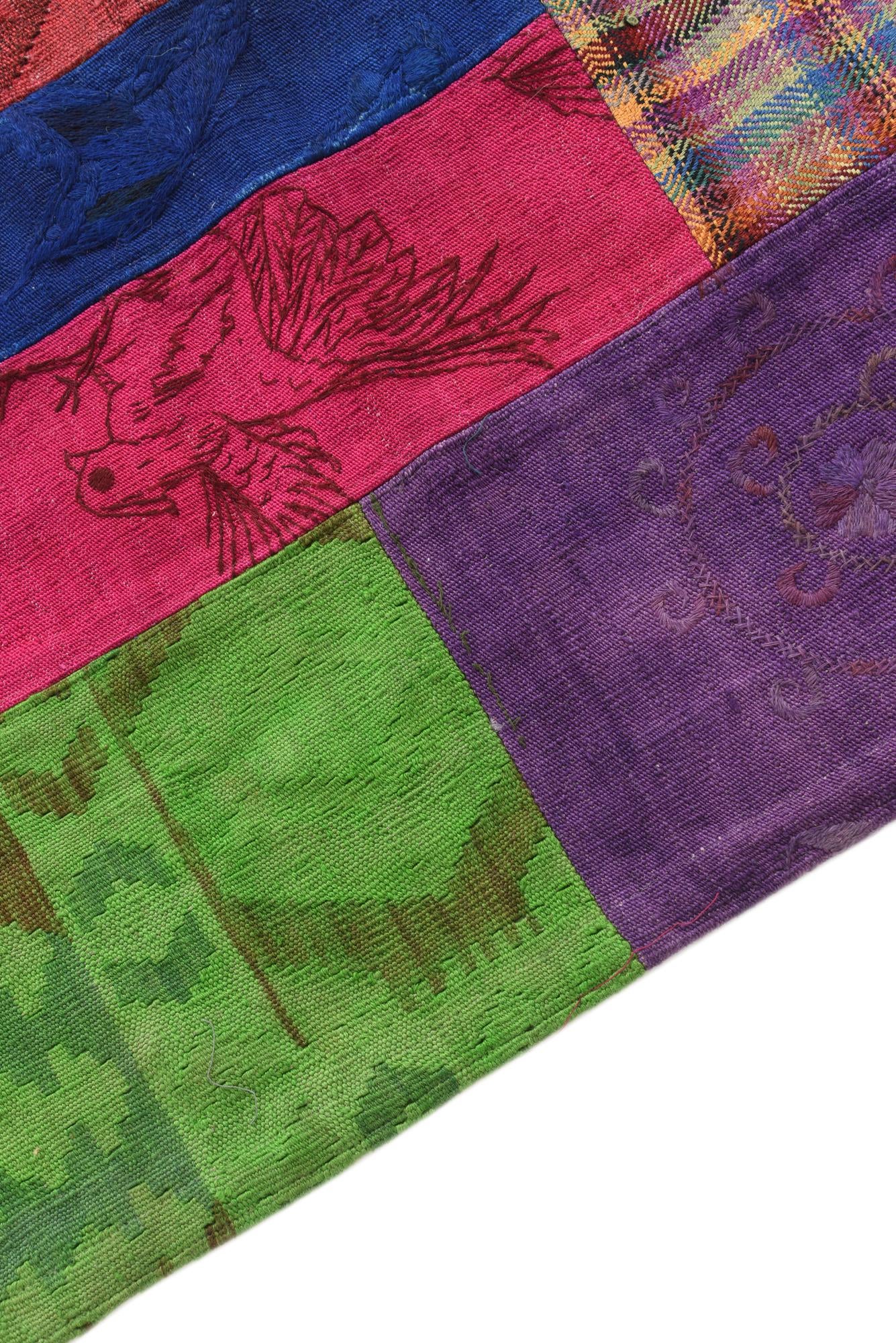 6' 6 x 9' 6 Hand Woven Kilim Patchwork Wool Rug