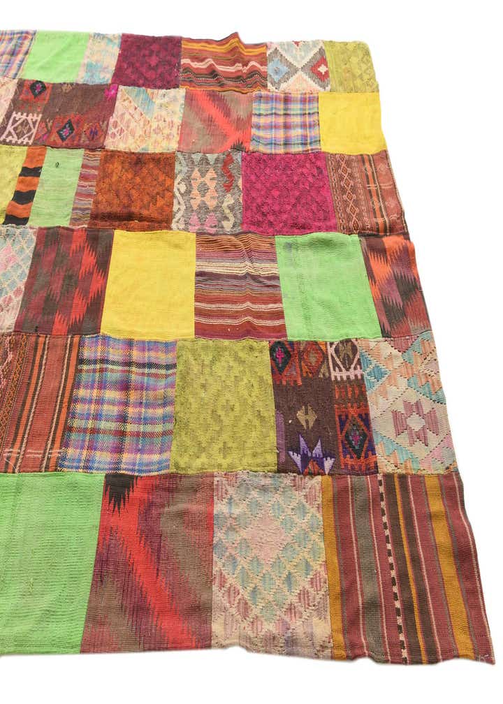 6' 7 x 9' 10 Hand Woven Kilim Patchwork Wool Rug