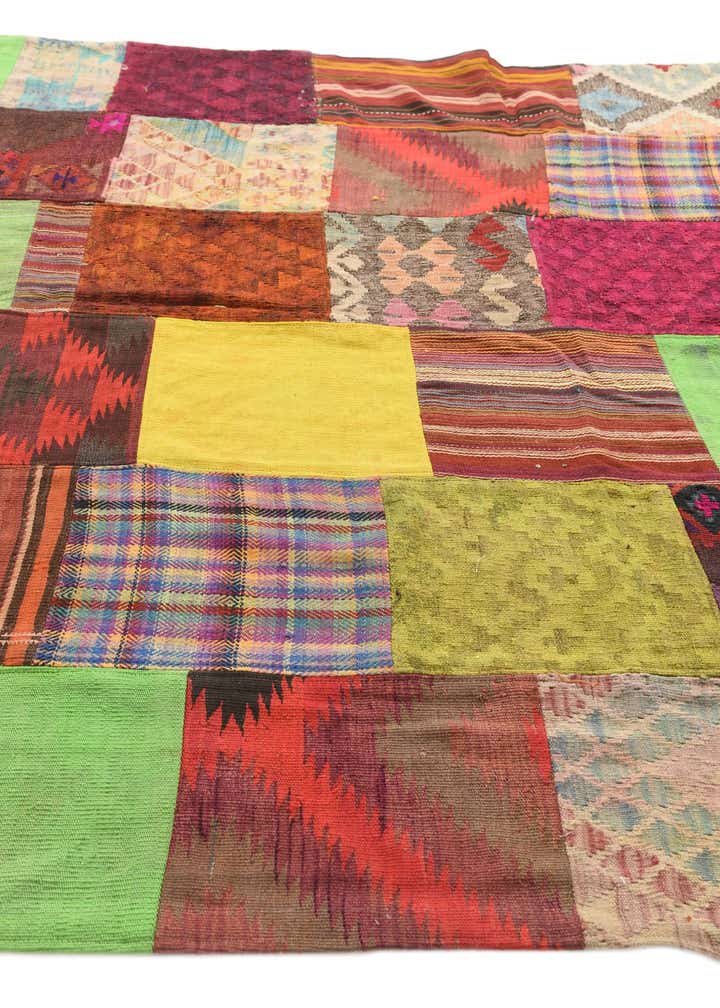 6' 7 x 9' 10 Hand Woven Kilim Patchwork Wool Rug