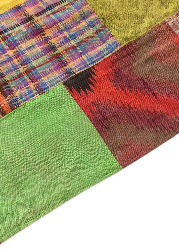 6' 7 x 9' 10 Hand Woven Kilim Patchwork Wool Rug