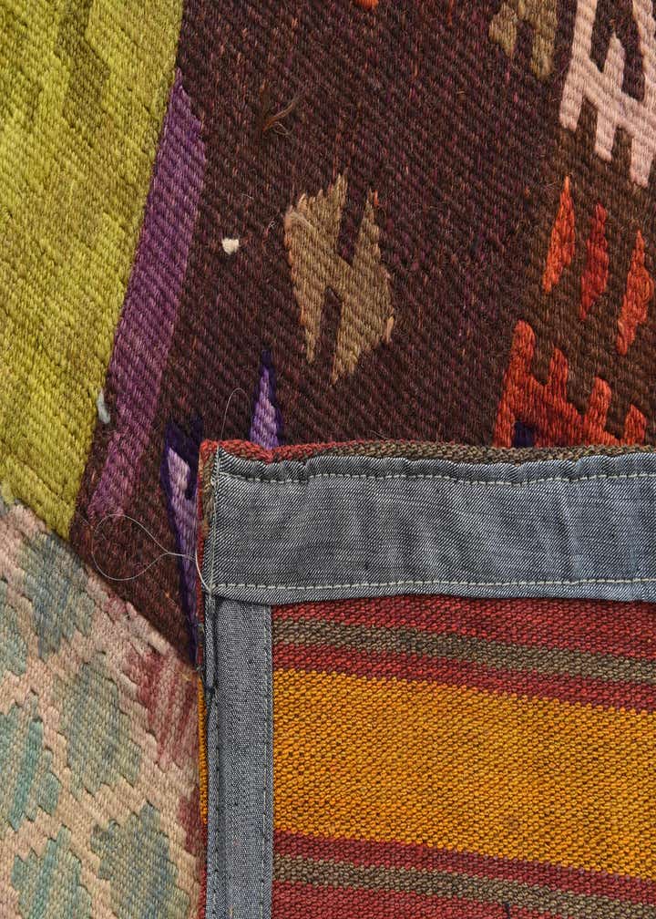 6' 7 x 9' 10 Hand Woven Kilim Patchwork Wool Rug