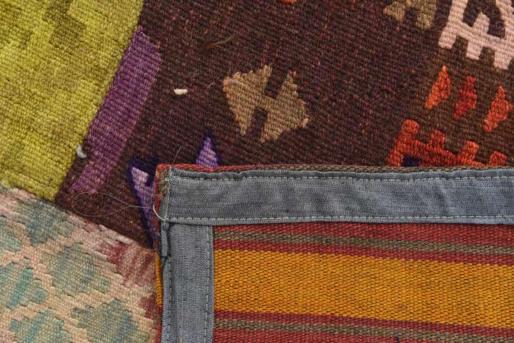 6' 7 x 9' 10 Hand Woven Kilim Patchwork Wool Rug