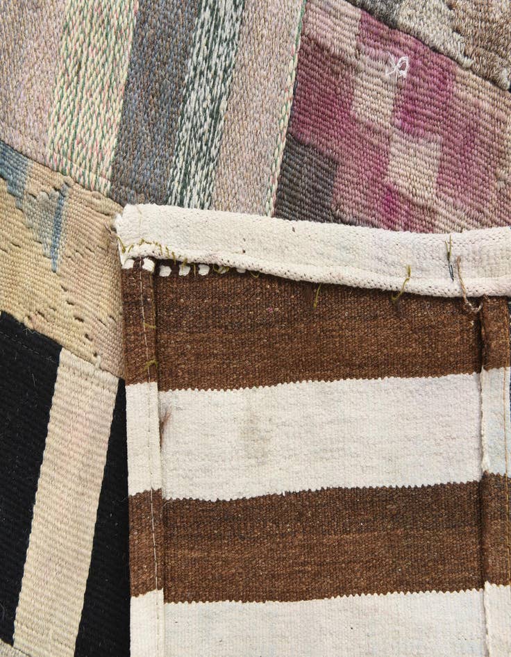 Detail image of 6' 5 x 9' 7  Hand Woven Kilim Patchwork Wool Rug