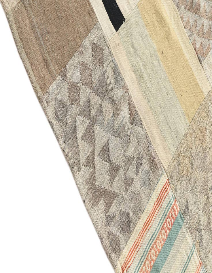 Detail image of 6' 4 x 9' 8  Hand Woven Kilim Patchwork Wool Rug