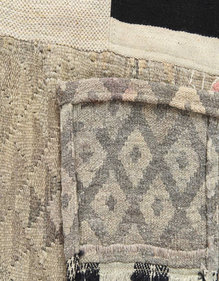 Detail image of 6' 4 x 9' 8  Hand Woven Kilim Patchwork Wool Rug