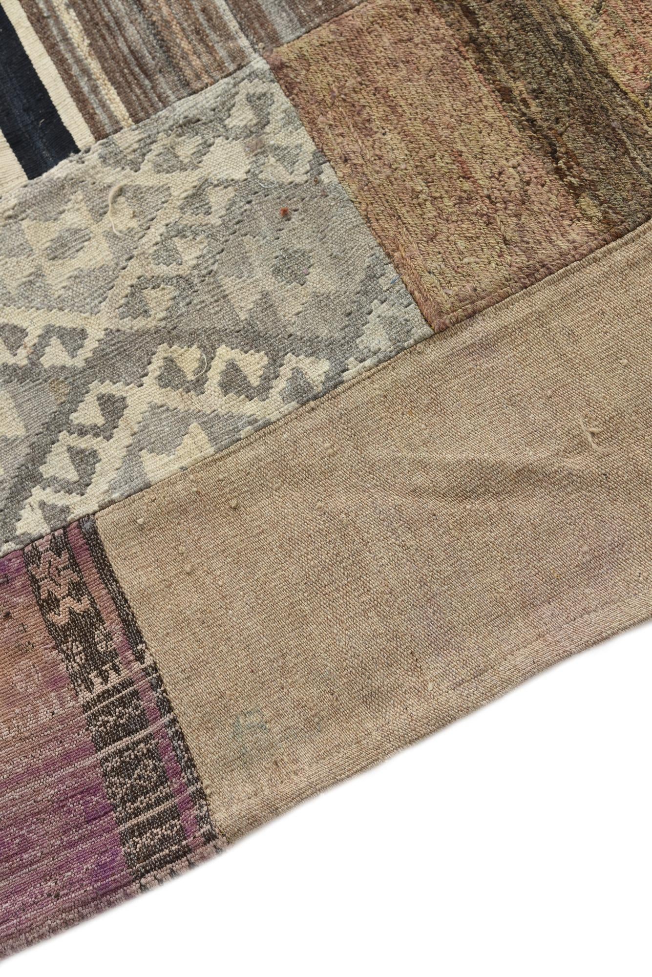 6' 5 x 9' 3 Hand Woven Kilim Patchwork Wool Rug