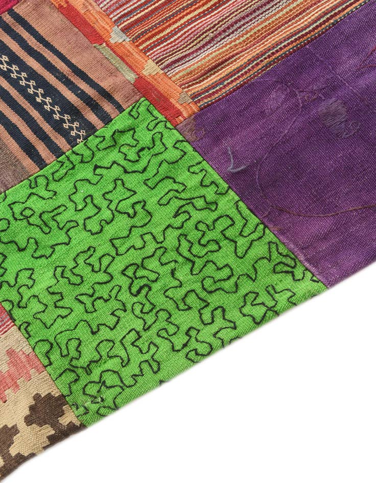 Detail image of 4' 8 x 6' 6  Hand Woven Kilim Patchwork Wool Rug