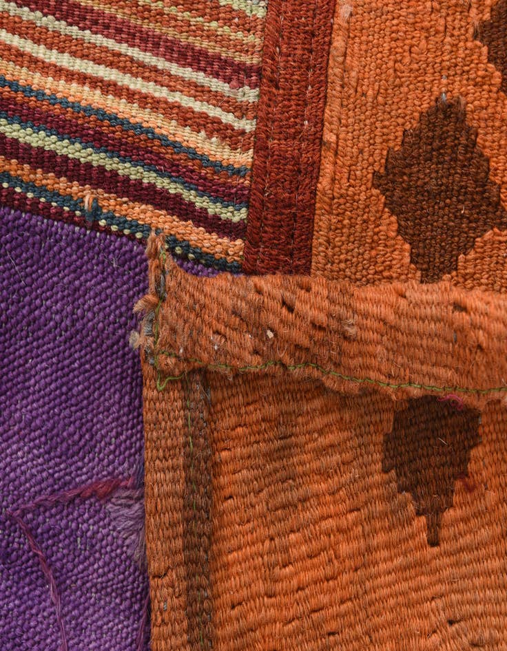 Detail image of 4' 8 x 6' 6  Hand Woven Kilim Patchwork Wool Rug