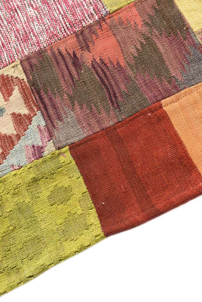 3' 10 x 5' 8 Hand Woven Kilim Patchwork Wool Rug
