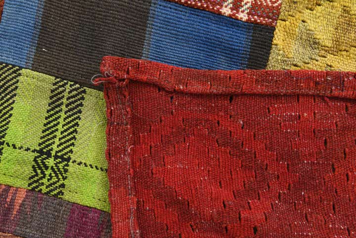 5' 4 x 7' 8 Hand Woven Kilim Patchwork Wool Rug