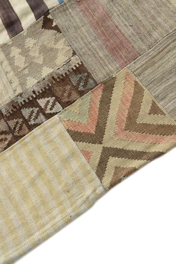 6' 5 x 9' 7 Hand Woven Kilim Patchwork Wool Rug