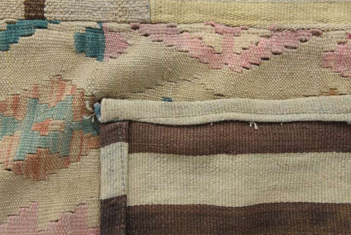 6' 5 x 9' 7 Hand Woven Kilim Patchwork Wool Rug
