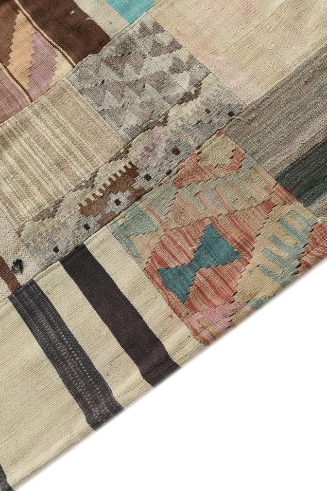 6' 4 x 9' 8 Hand Woven Kilim Patchwork Wool Rug