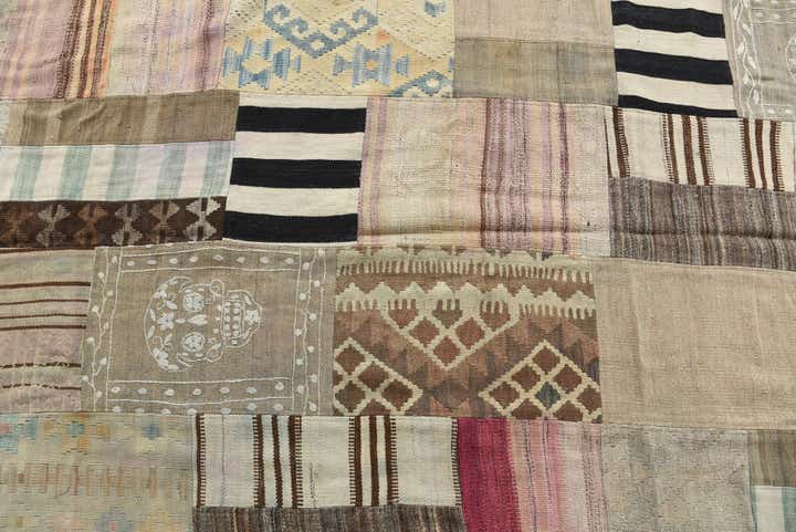 6' 5 x 9' Hand Woven Kilim Patchwork Wool Rug