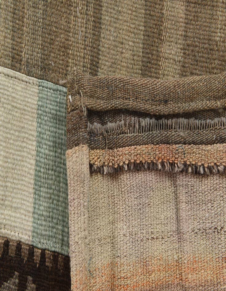 Detail image of 6' 5 x 9'  Hand Woven Kilim Patchwork Wool Rug