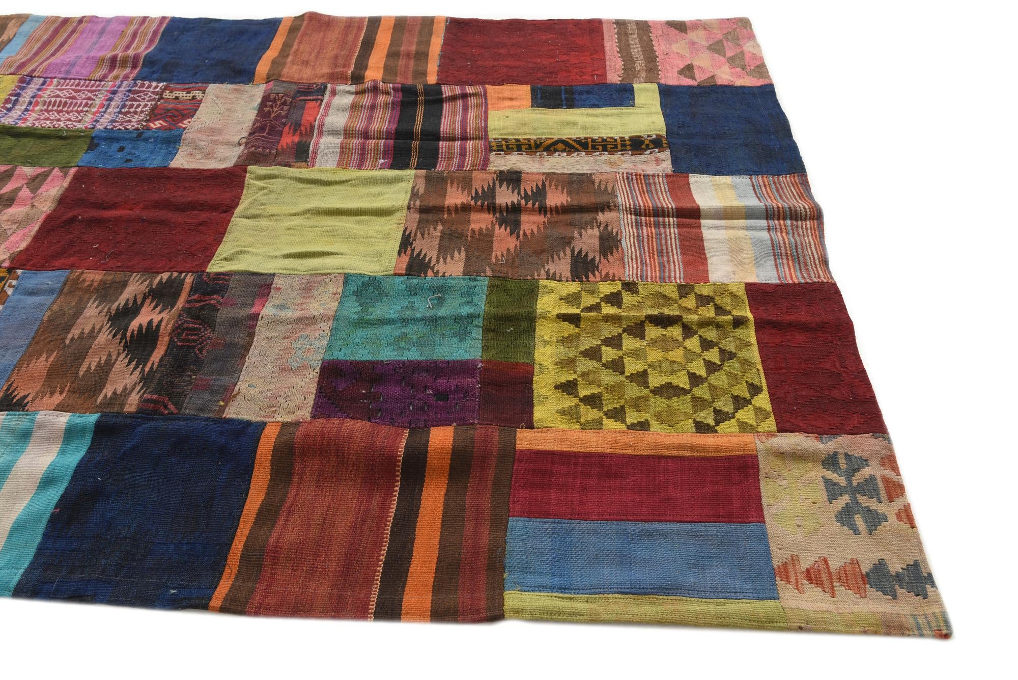 5' 5 x 7' 8 Hand Woven Kilim Patchwork Wool Rug