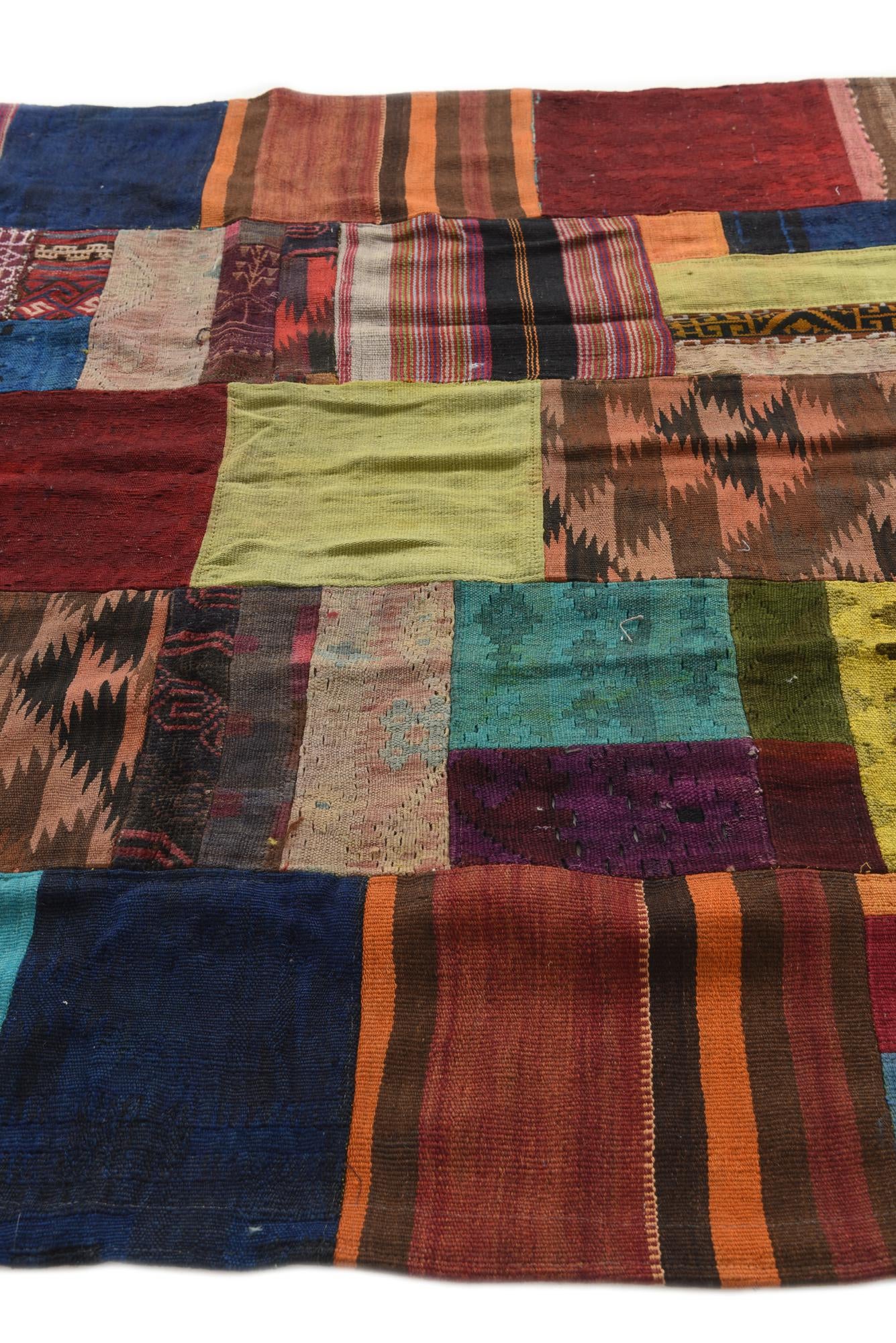 5' 5 x 7' 8 Hand Woven Kilim Patchwork Wool Rug
