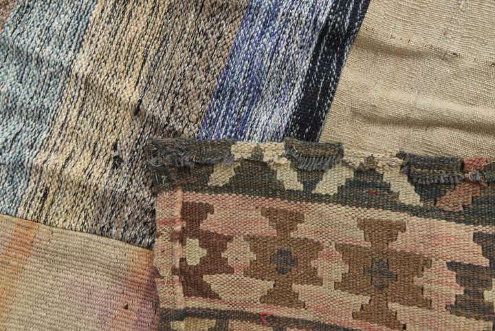 6' 2 x 9' 8 Hand Woven Kilim Patchwork Wool Rug