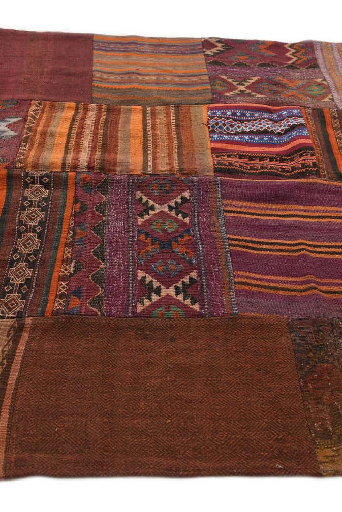 165cm x 245cm Handgewebt Kilim Patchwork Wolle Teppich