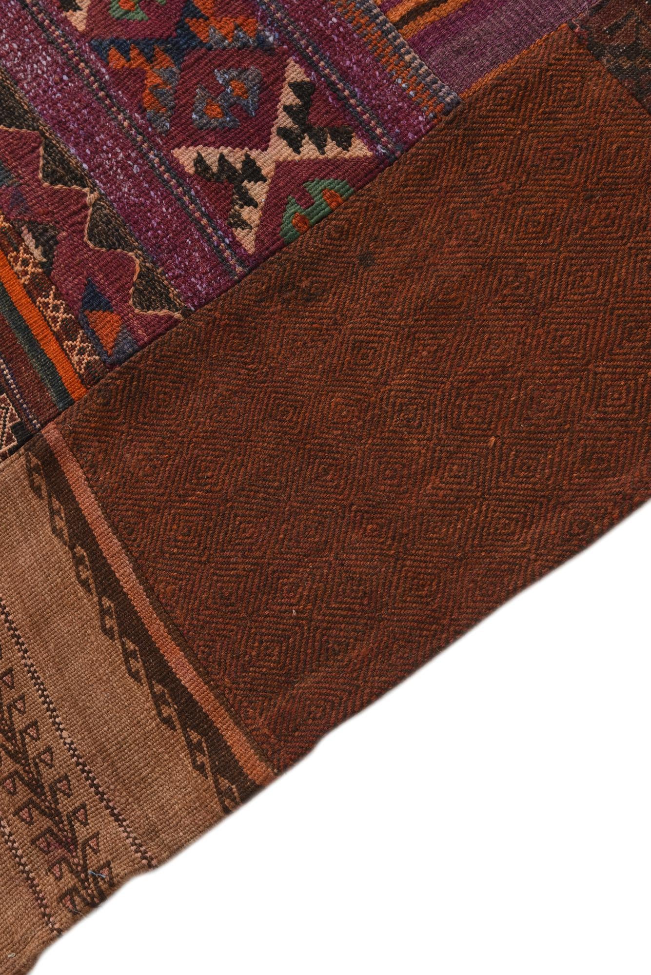 5' 4 x 8' 1 Hand Woven Kilim Patchwork Wool Rug