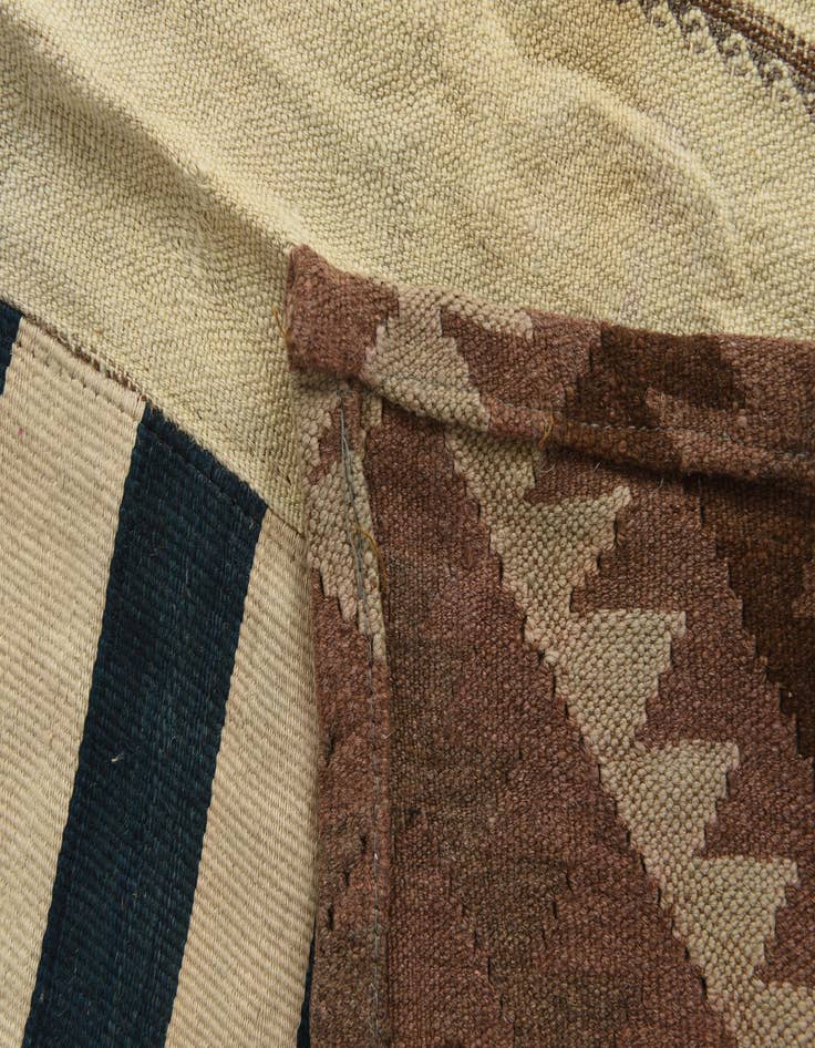 Detail image of 5' 2 x 7' 9  Hand Woven Kilim Patchwork Wool Rug