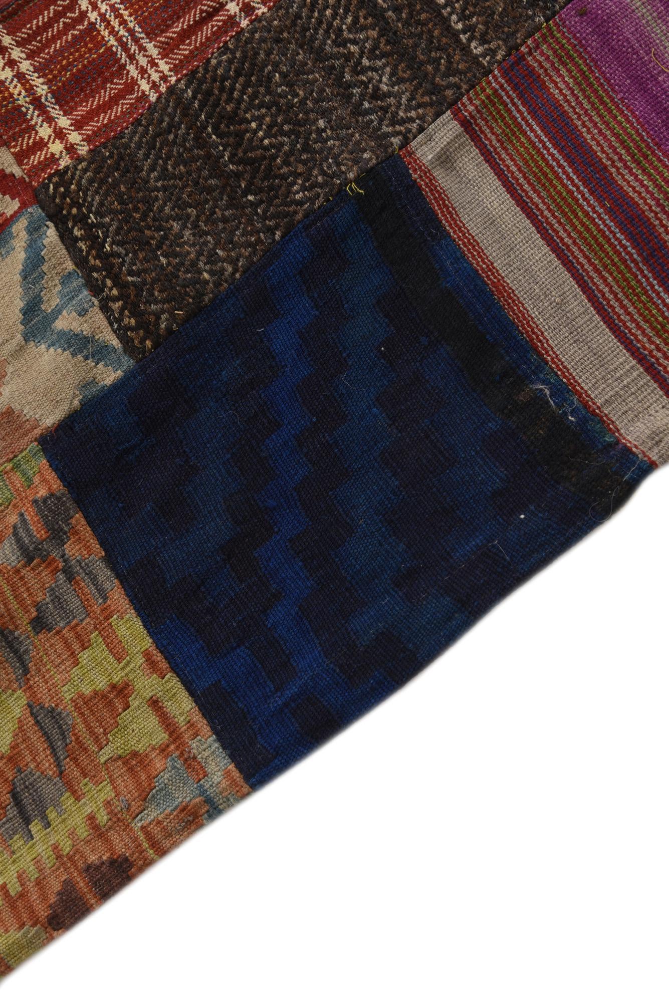 5' 8 x 8' 1 Hand Woven Kilim Patchwork Wool Rug