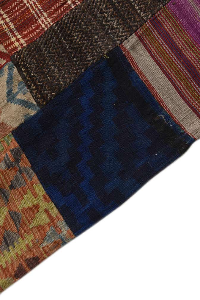 5' 8 x 8' 1 Hand Woven Kilim Patchwork Wool Rug