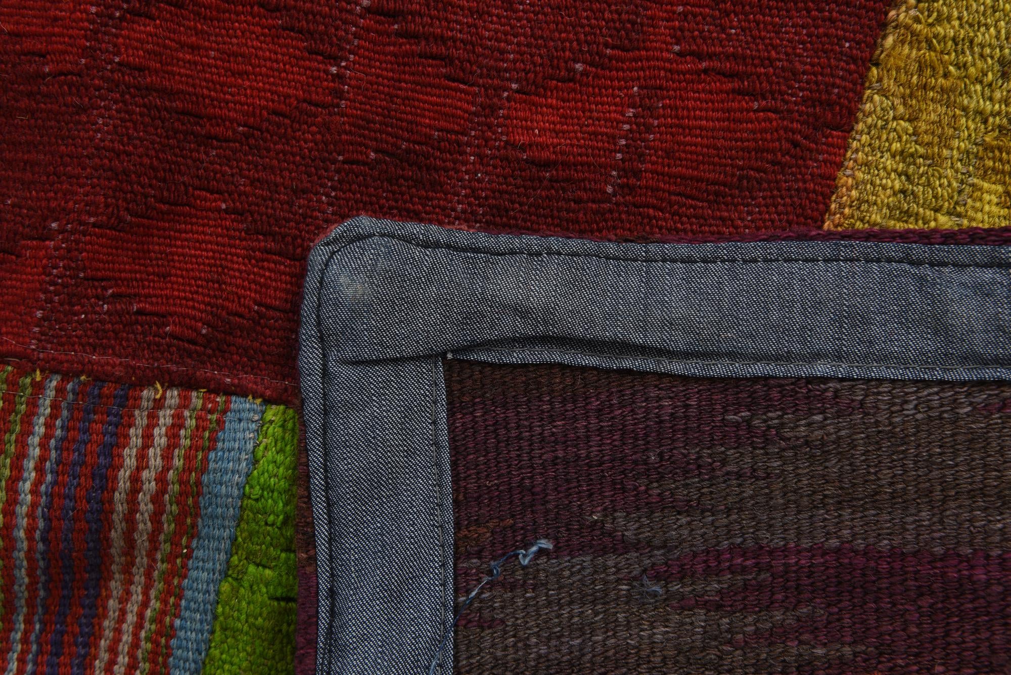 5' 8 x 8' 1 Hand Woven Kilim Patchwork Wool Rug