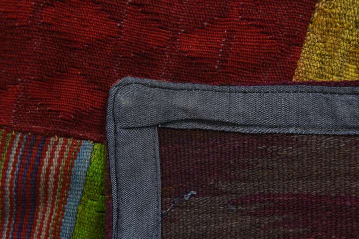 5' 8 x 8' 1 Hand Woven Kilim Patchwork Wool Rug