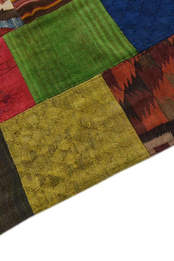6' 7 x 9' 7 Hand Woven Kilim Patchwork Wool Rug