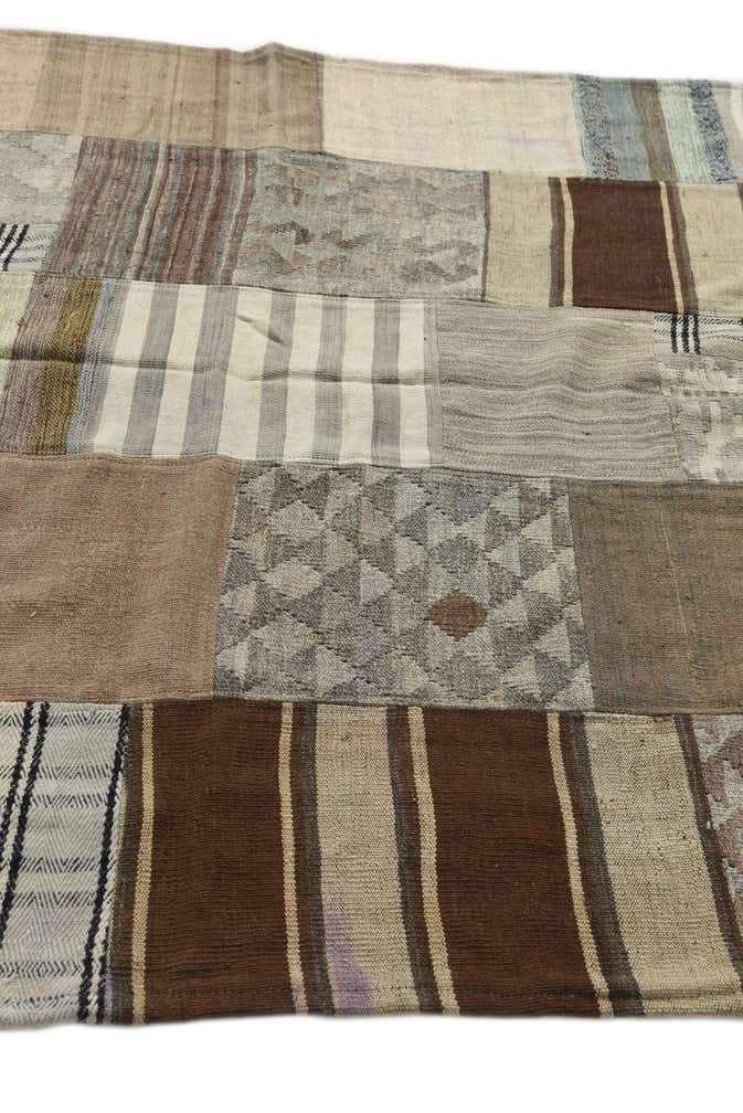 5' 4 x 9' 2 Hand Woven Kilim Patchwork Wool Rug