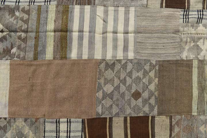5' 4 x 9' 2 Hand Woven Kilim Patchwork Wool Rug