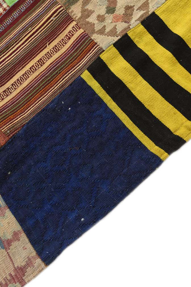 5' 6 x 7' 9 Hand Woven Kilim Patchwork Wool Rug