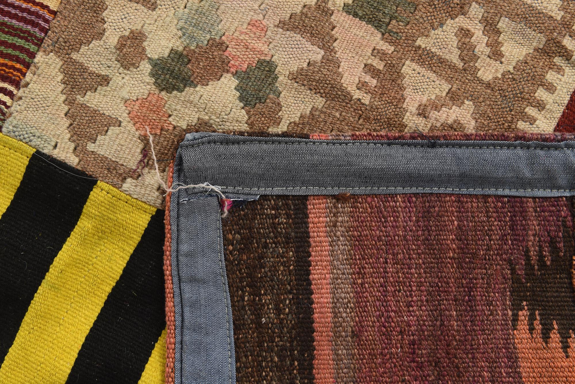 5' 6 x 7' 9 Hand Woven Kilim Patchwork Wool Rug