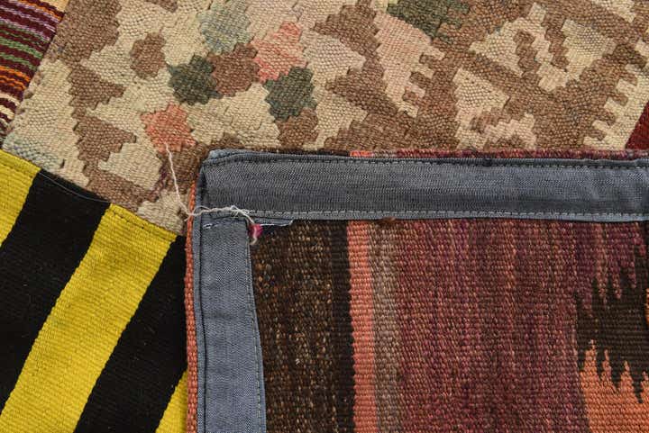 5' 6 x 7' 9 Hand Woven Kilim Patchwork Wool Rug