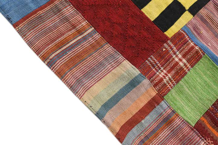 5' 7 x 8' 3 Hand Woven Kilim Patchwork Wool Rug