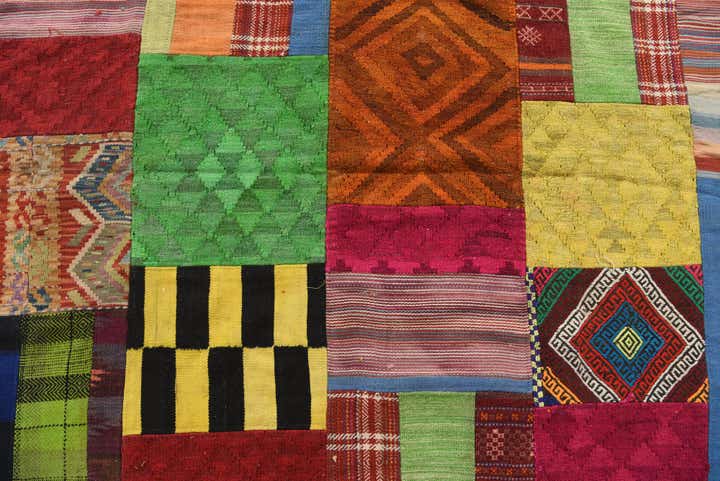 5' 7 x 8' 3 Hand Woven Kilim Patchwork Wool Rug