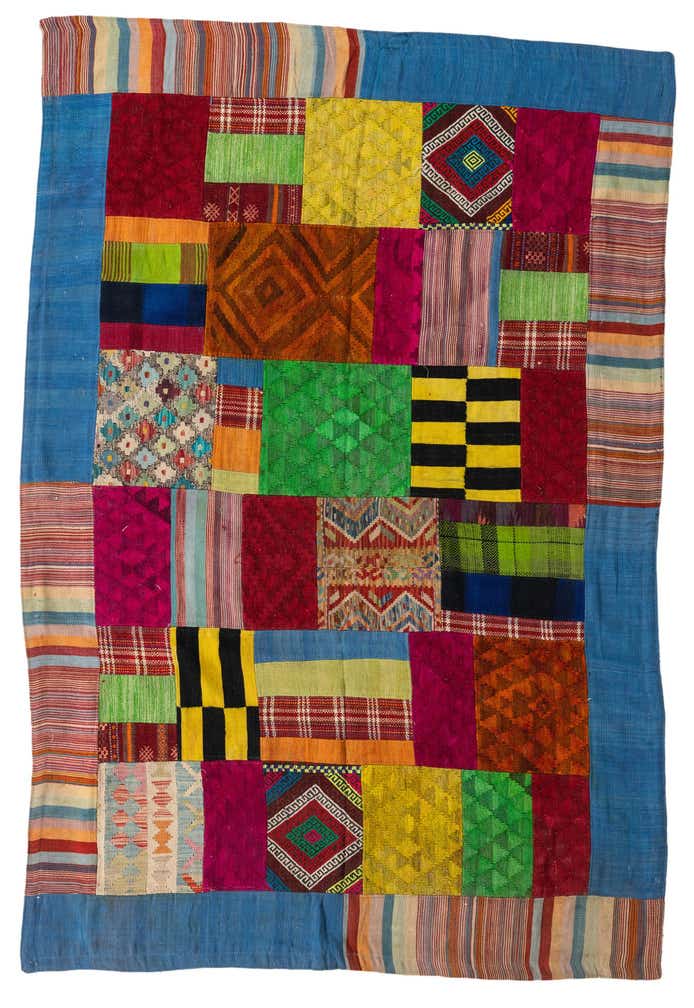 5' 7 x 8' 3 Hand Woven Kilim Patchwork Wool Rug