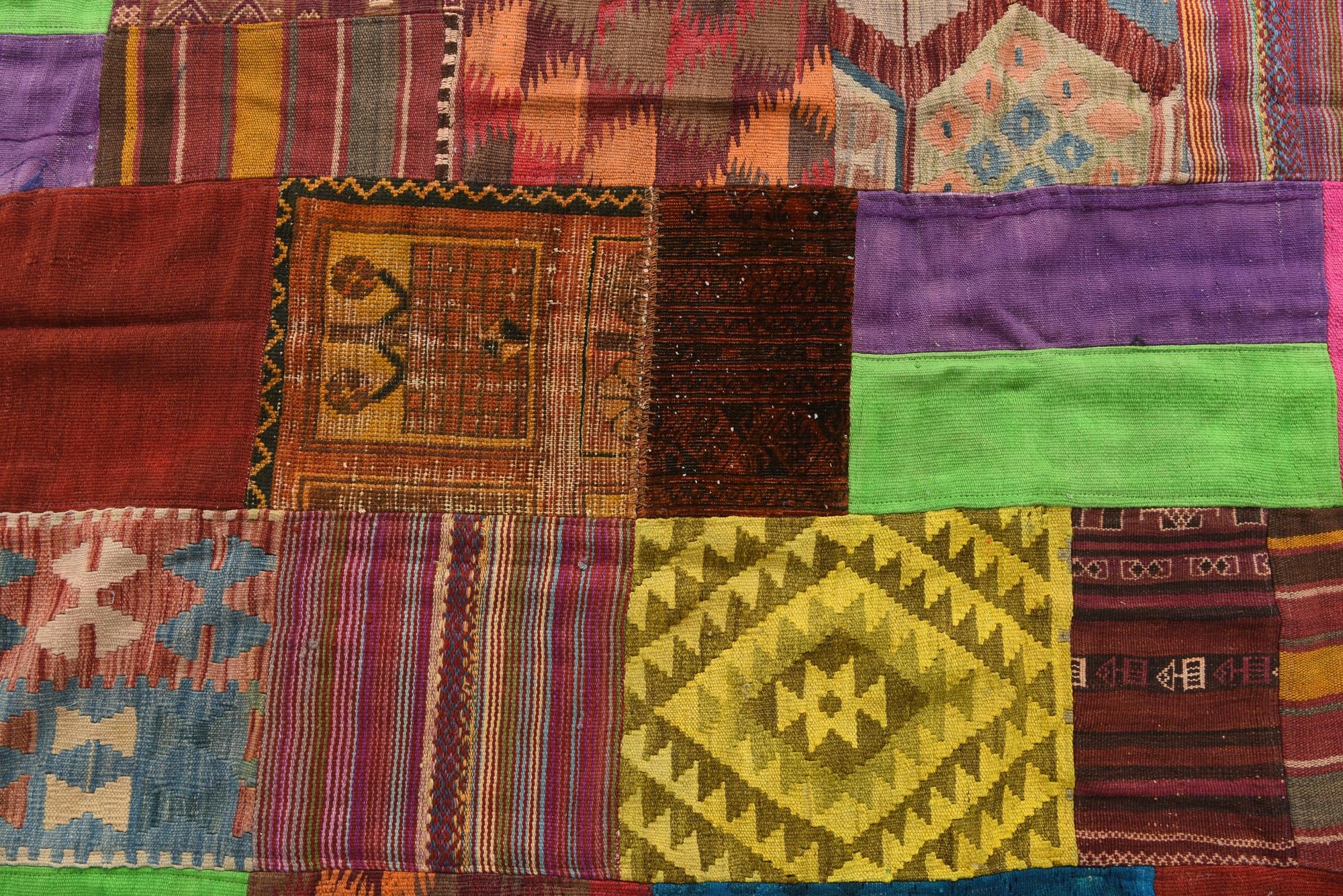 5' 5 x 8' 1 Hand Woven Kilim Patchwork Wool Rug