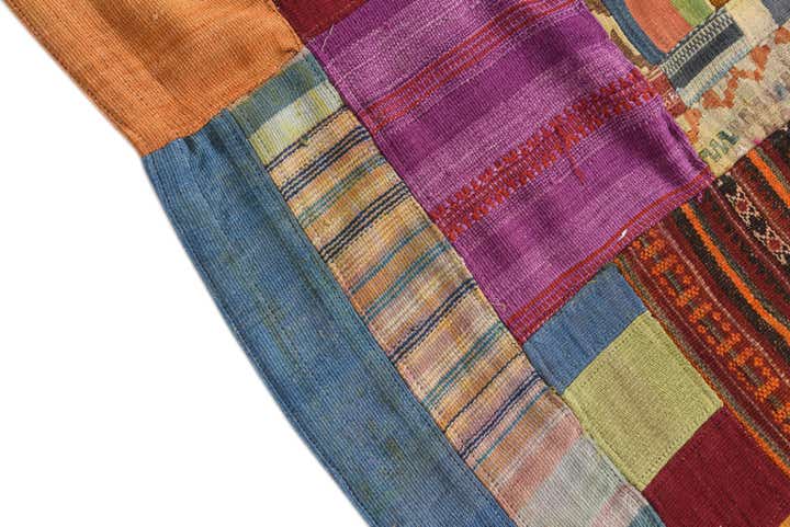 5' 6 x 8' Hand Woven Kilim Patchwork Wool Rug